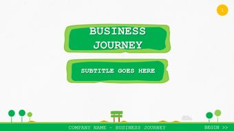 绿色创意卡通商务旅行幼儿园PPT模板下载及住宿服务指南